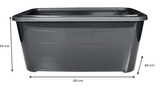 Pack de 2 Cajas Organizadoras de Plástico Negro 45L Life Story con Tapa