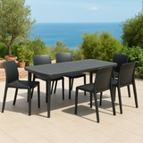 Conjunto de Terraza Atlanta | Mesa Extensible + 6 Sillas de Exterior