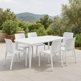 Conjunto de Terraza Atlanta | Mesa Extensible + 6 Sillas de Exterior