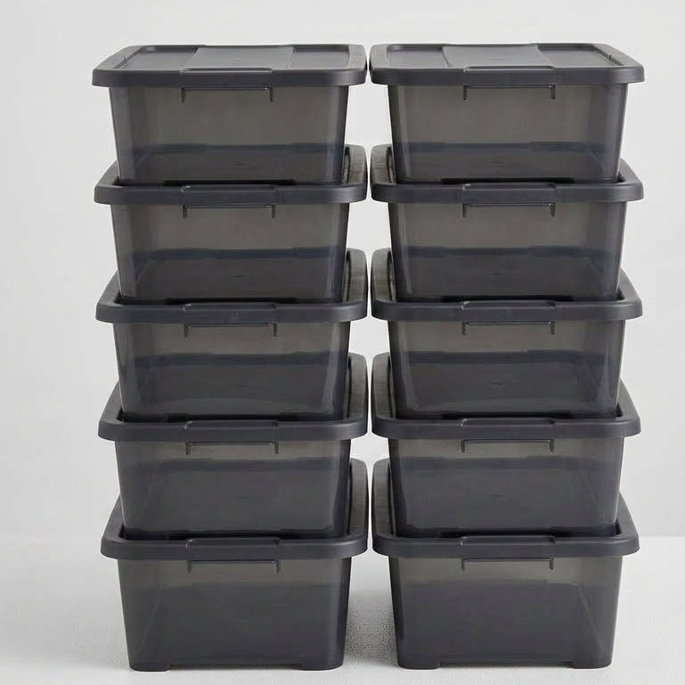 Pack de 10 Cajas Organizadoras con Tapa 6L