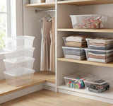Pack 10 Cajas de Almacenamiento Transparentes con Tapa 6 L