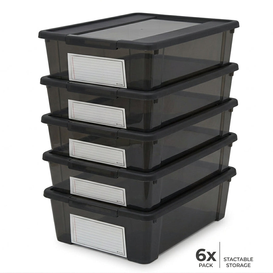 Pack de 6 Cajas Organizadoras 11L con Etiqueta Identificativa