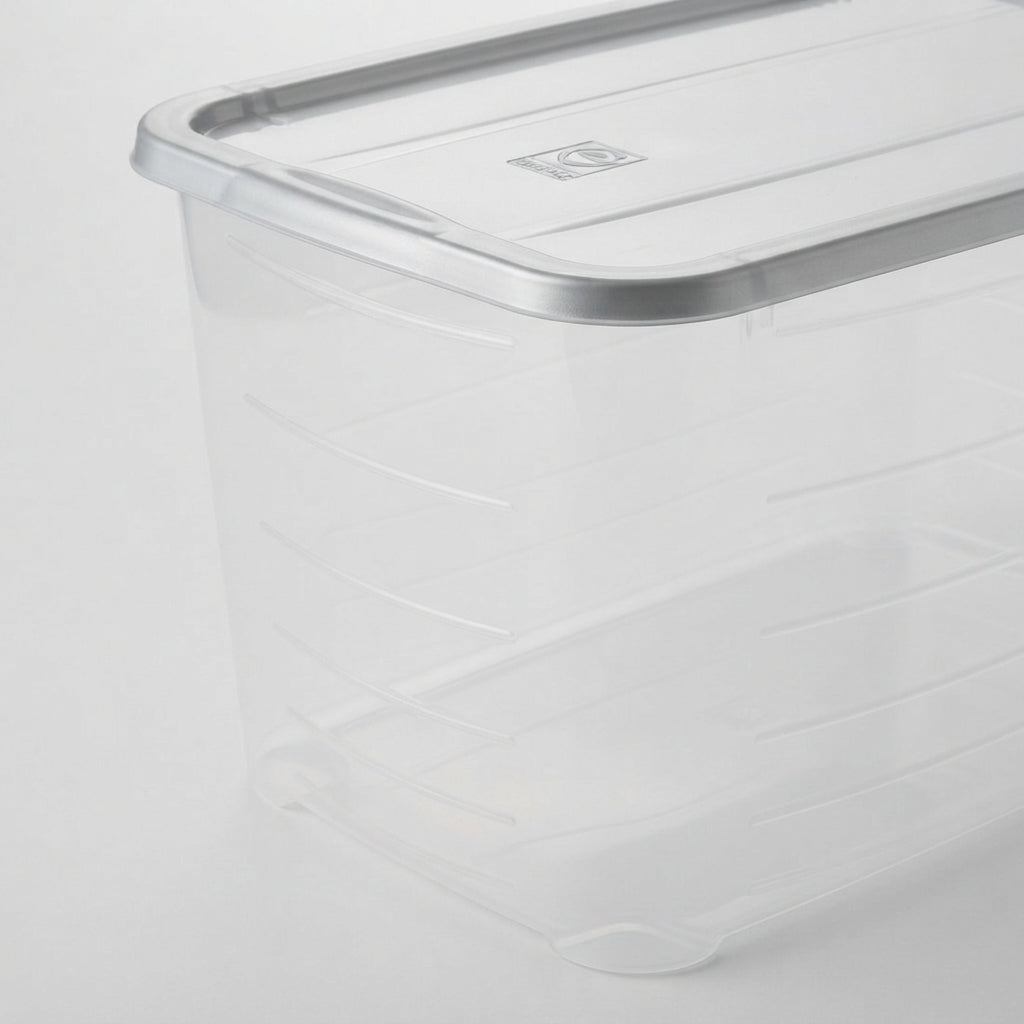 Pack de 3 Cajas de Almacenamiento Transparentes 19L con Tapa