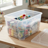 Pack de 3 Cajas de Almacenamiento Transparentes 19L con Tapa