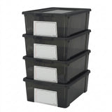 Pack de 4 Cajas de Almacenaje Resistentes y  con etiqueta Identificativa 11L