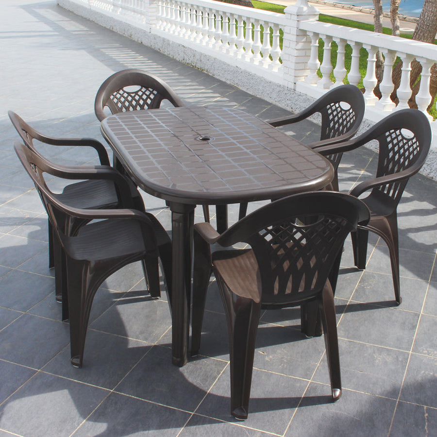 Pack de 6 Sillas Cancún de Plástico Reciclado | Sillas Apilables de Jardín y Catering