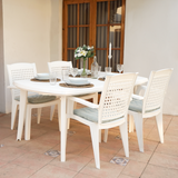 Pack de 4 sillas de plástico con reposabrazos Metal | Apilables y hechas con material reciclado