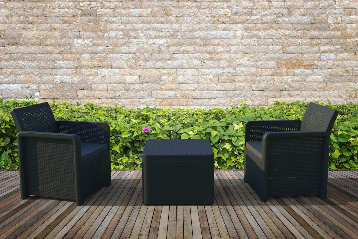 Nassau Tête-à-Tête Garden Set with Storage | Recycled Plastic Chairs and Table