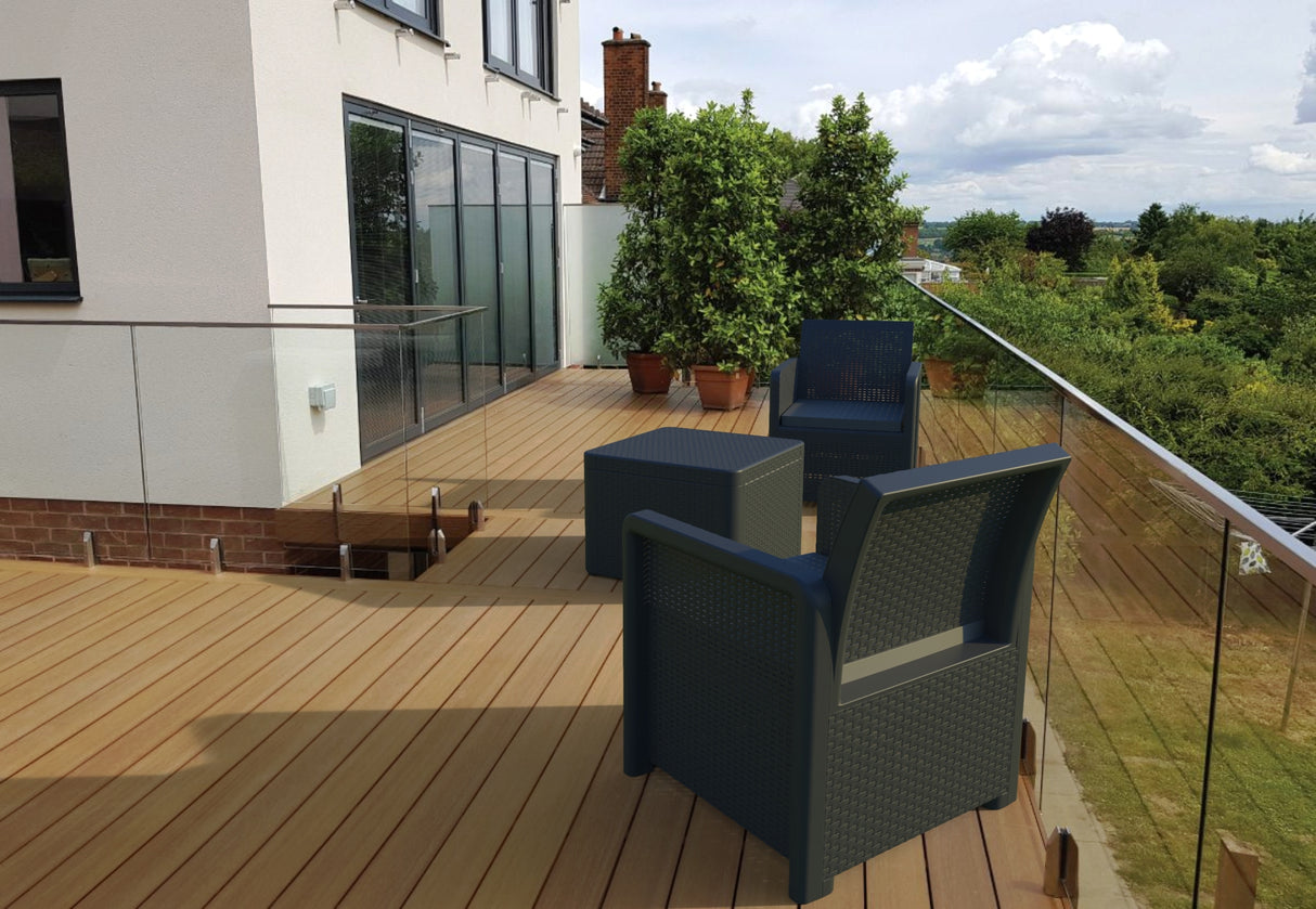 Nassau Tête-à-Tête Garden Set with Storage | Recycled Plastic Chairs and Table
