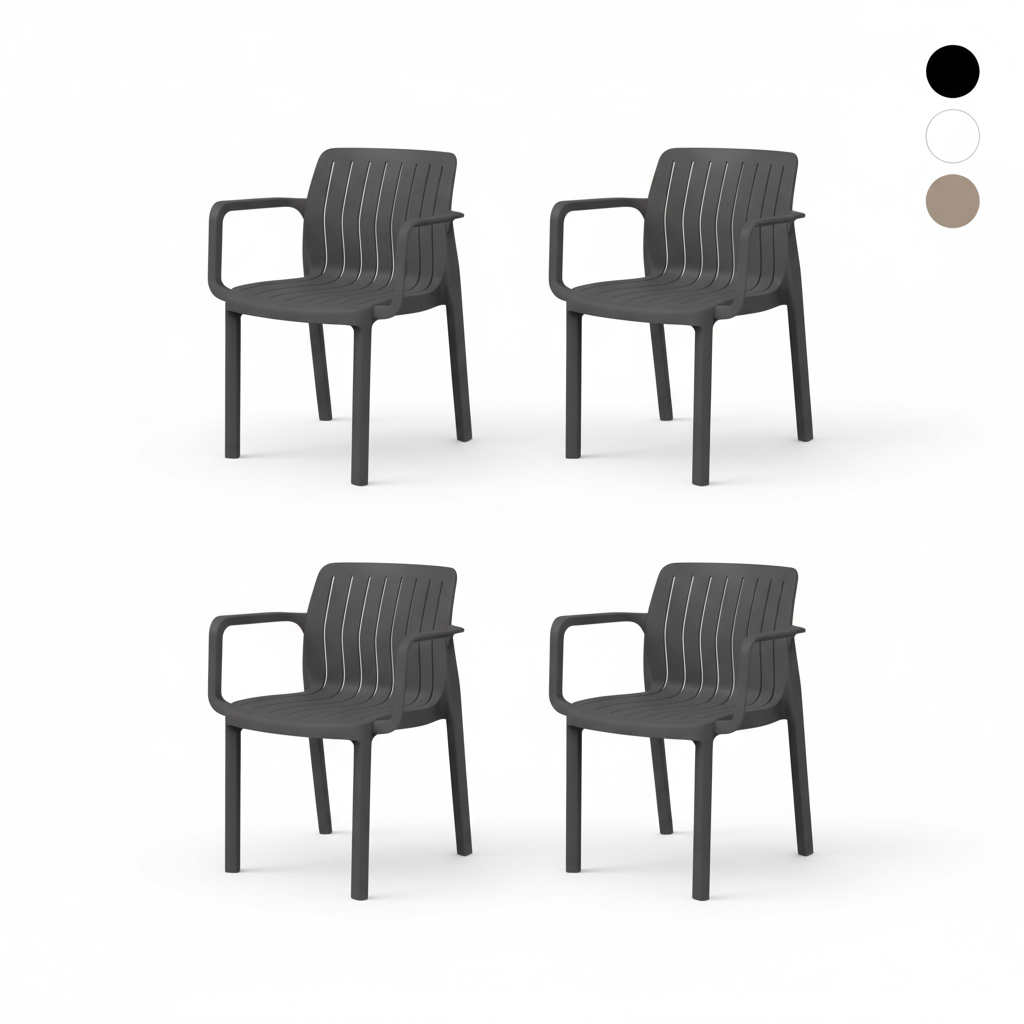 Pack de 4 Sillas Lea | Silla de exterior con diseño moderno - Disponible en 3 colores