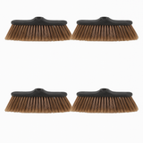 Pack of 4 Multipurpose Brooms with Heavy-Duty Bristles | Indoor and Outdoor Cleaning