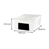 Pack de  4 Cajas de Ordenación Transparente con Tapa y Pizarra Identificativa