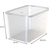Pack de 3 Cajas de Almacenamiento Transparentes 19L con Tapa