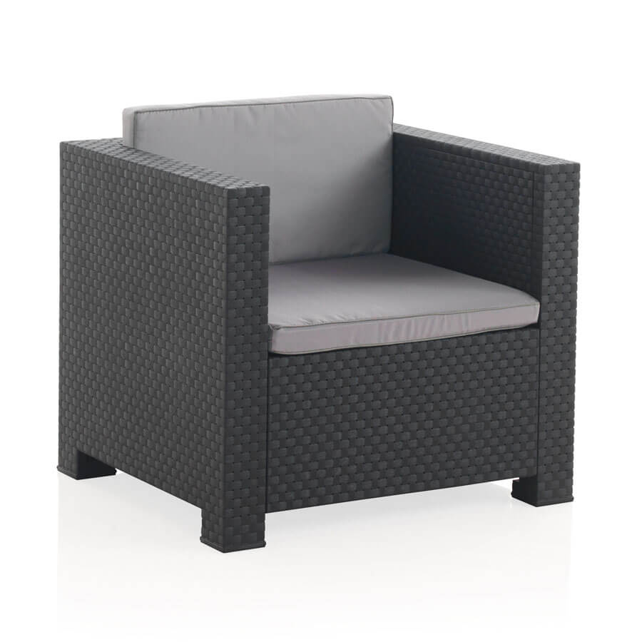 Conjunto de Jardín de Plástico Reciclado - Diva Tête-à-Tête | Sillón y Mesa para Exterior