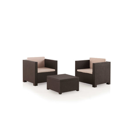 Conjunto de Jardín de Plástico Reciclado - Diva Tête-à-Tête | Sillón y Mesa para Exterior