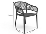 Pack of 4 Saona Chairs Made from Recycled Plastic | Modern Style and Comfort