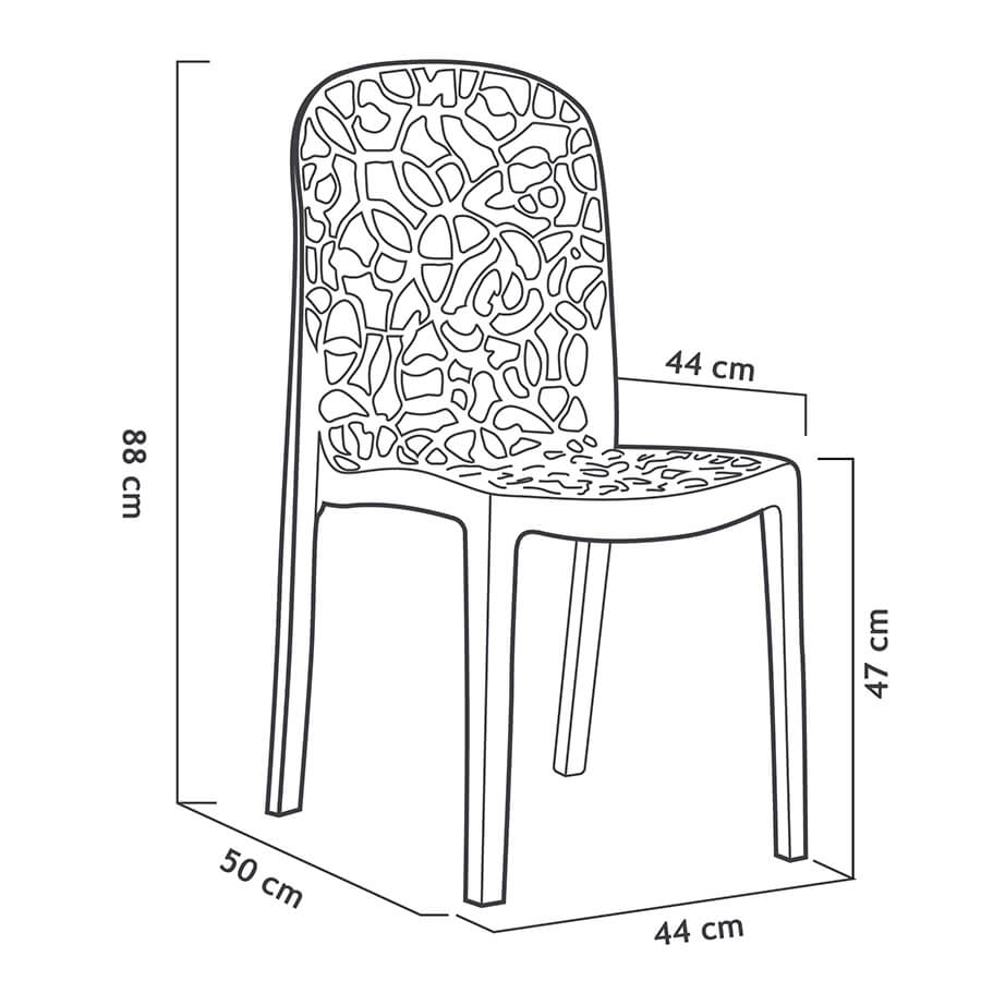 Pack de 6 Sillas Flora de Plástico Reciclado | Diseño Sostenible y Resistente